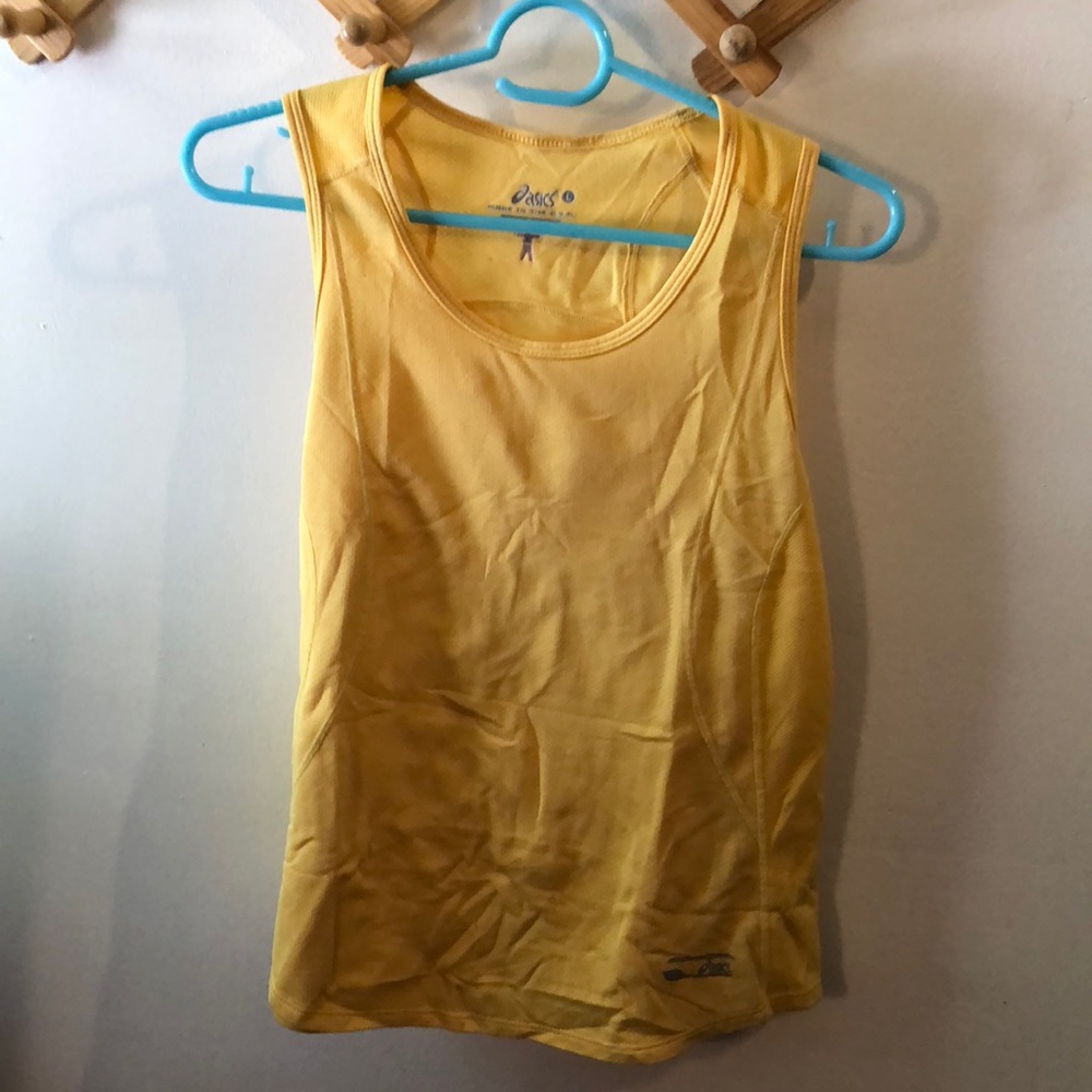 ASICS yellow workout tank size L